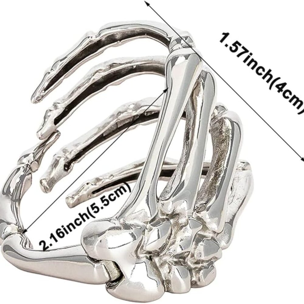 Goth Skeleton Hand Cuff Bracelet - image 3